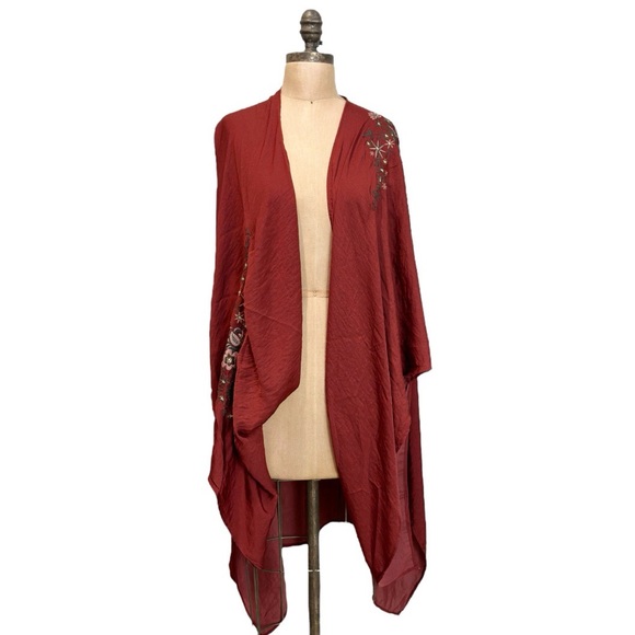 Hello Nite! Los Angeles "Silky Soft Embroidered Kimono" Loungewear - Picture 4 of 7